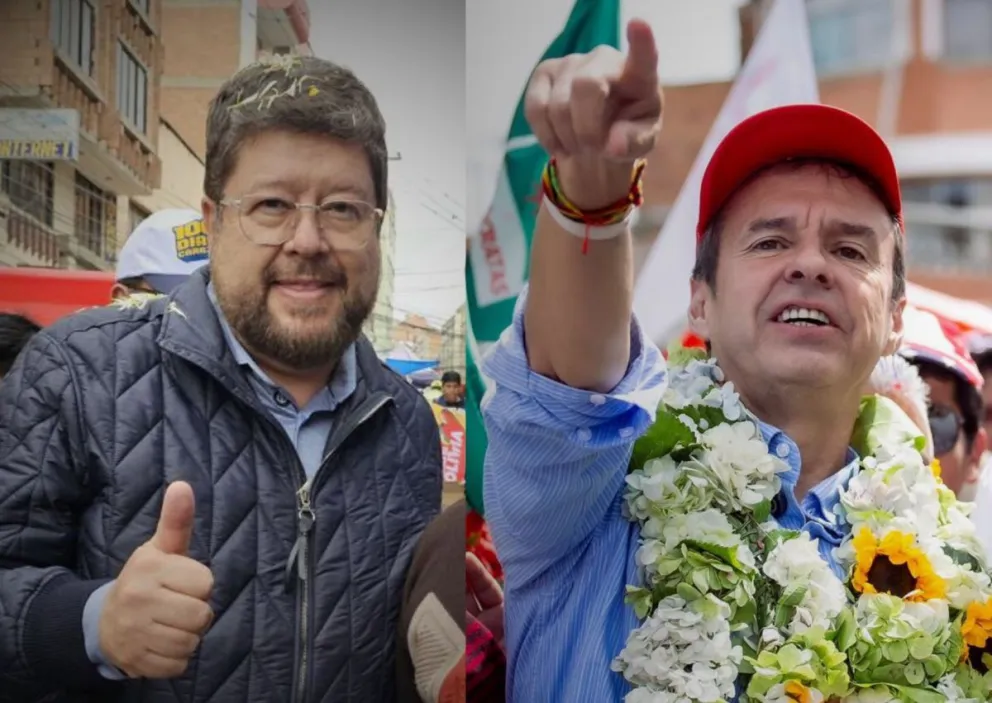 Doria Medina y Tuto Quiroga. Fotos: RRSS de los precandidatos 