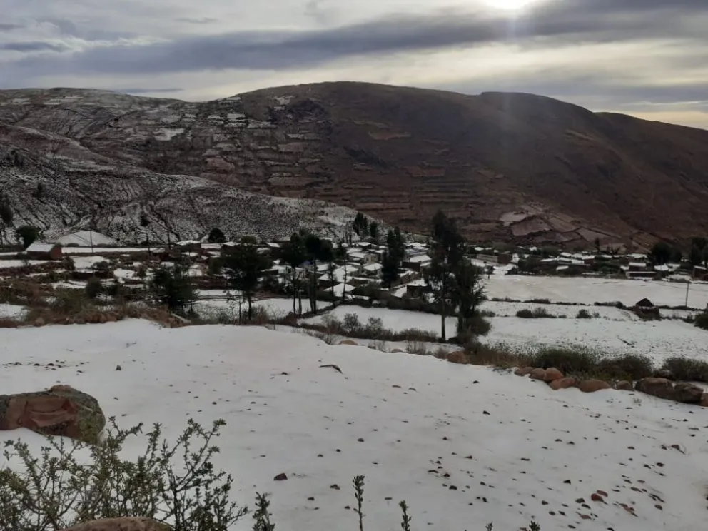 Una región de Potosí cubierta por el granizo. Foto: El Comunicador Jichi