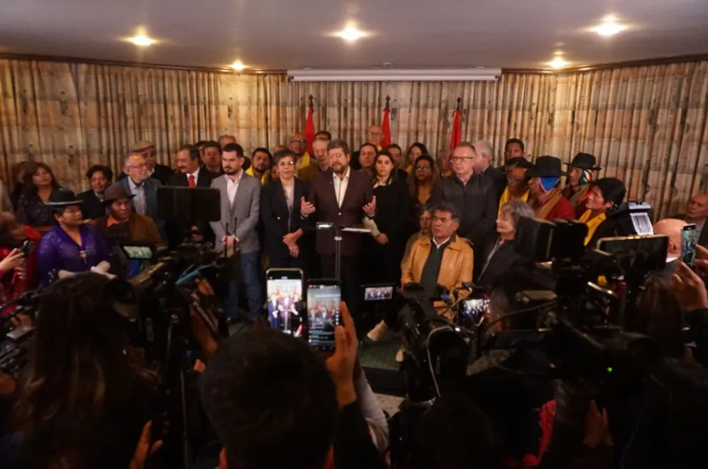 Samuel Doria Medina durante el anuncio de su candidatura. Foto: APG