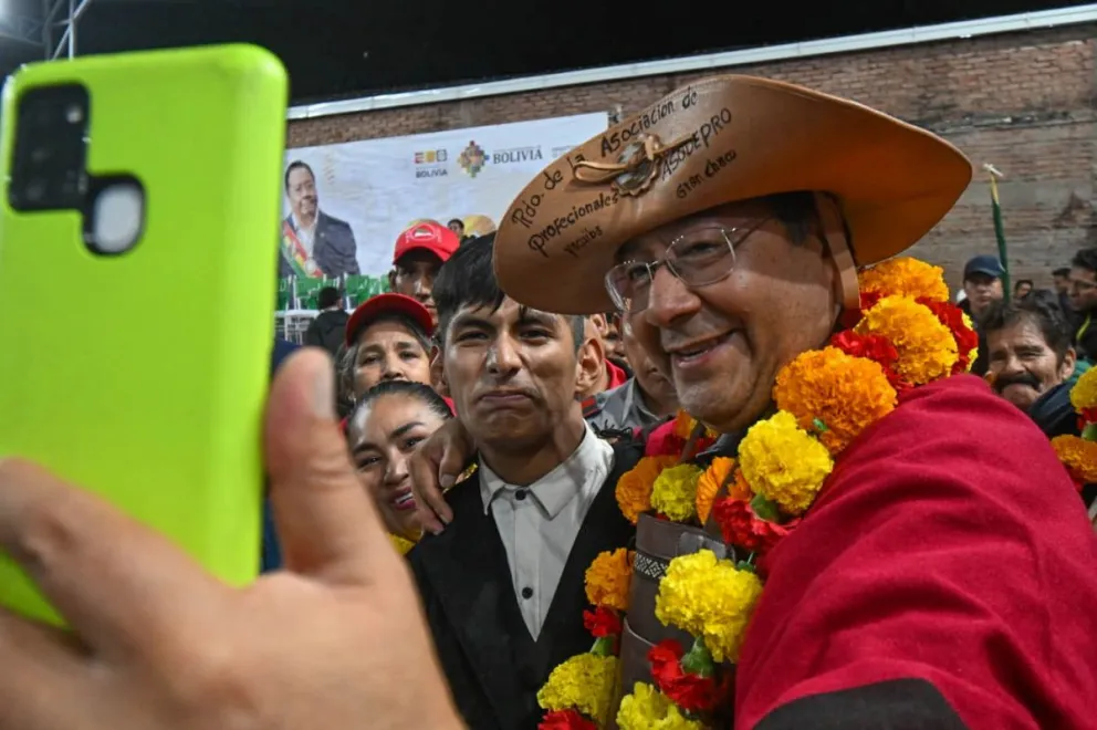 El Presidente, Luis Arce, en un evento en Yacuiba.    Foto: RRSS Lucho Arce