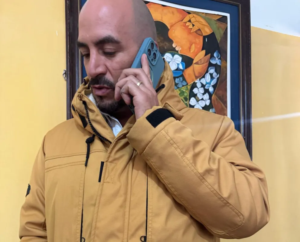 El abogado Jorge Valda en oficinas de la Felcc de la ciudad de La Paz. Foto: Eduardo León