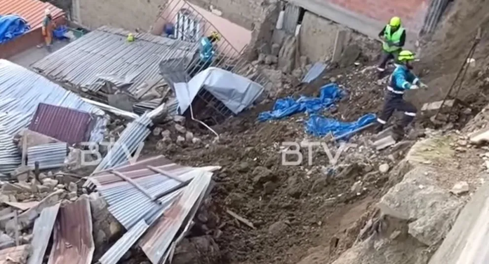 El talud en la zona Vino Tinto de La Paz. Foto: Captura de video