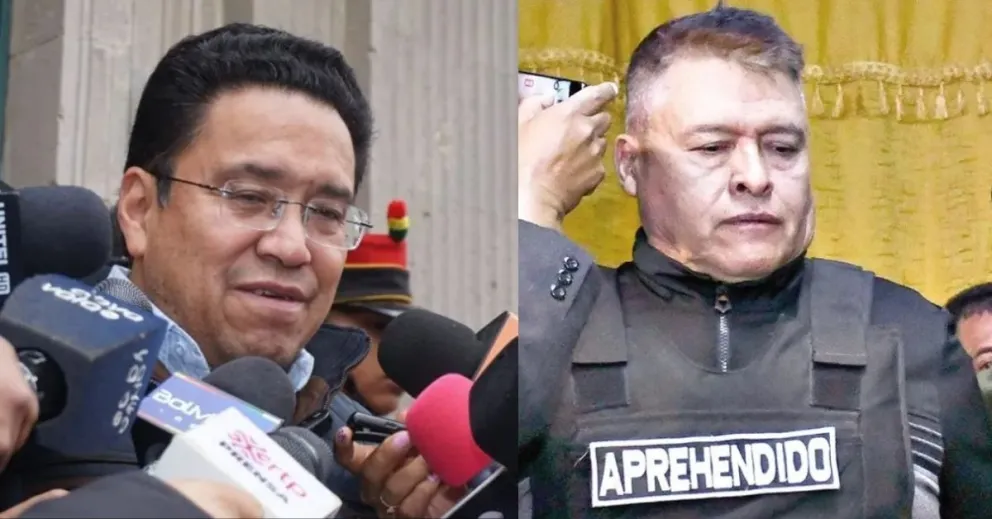 El ministro de Justicia César Siles y el excomandante del Ejército, Juan José Zúñiga. Foto: Composición