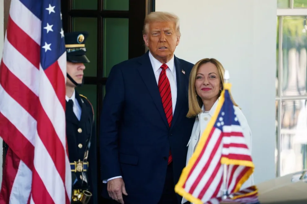 Donald Trump con la primera ministra italiana, Giorgia Meloni, en la Casa Blanca. Foto: EFE
