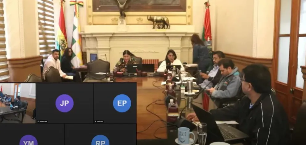 Sesión del Concejo Municipal de La Paz, en este Viernes Santo, feriado nacional. Foto: captura transmisión You Tube