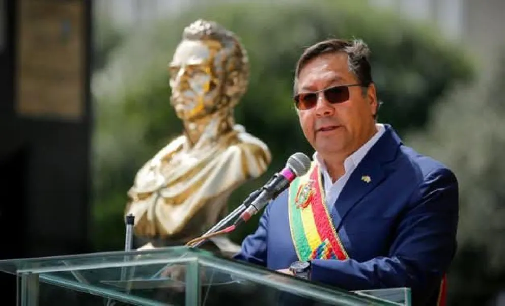 El presidente Arce da un discurso en un acto. Foto: RRSS del mandatario