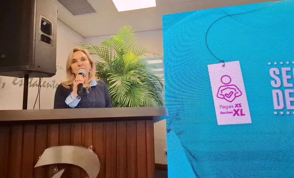 Ximena Behoteguy, en la presentación del seguro de vida "inclusivo". Foto: Visión 360