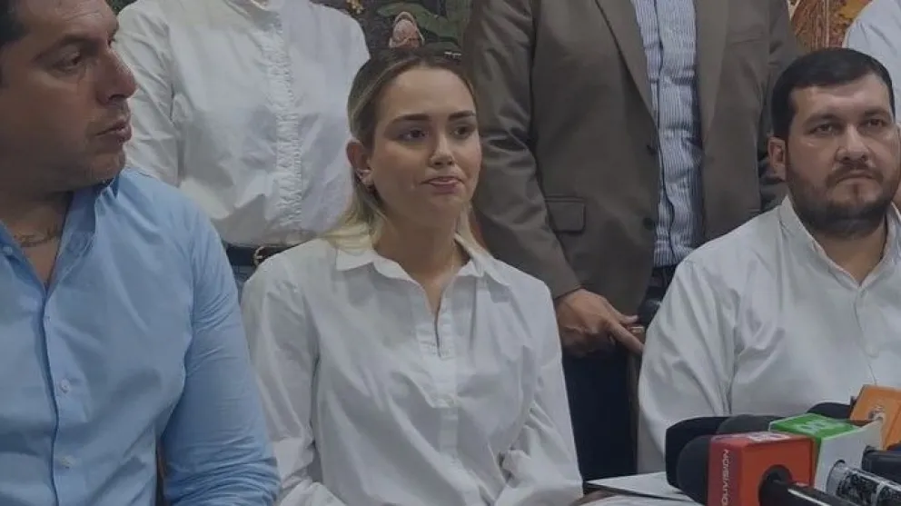 Martín Camacho, Fátima Jordán y el presidente del Comité Cívico pro Santa Cruz. Foto: captura