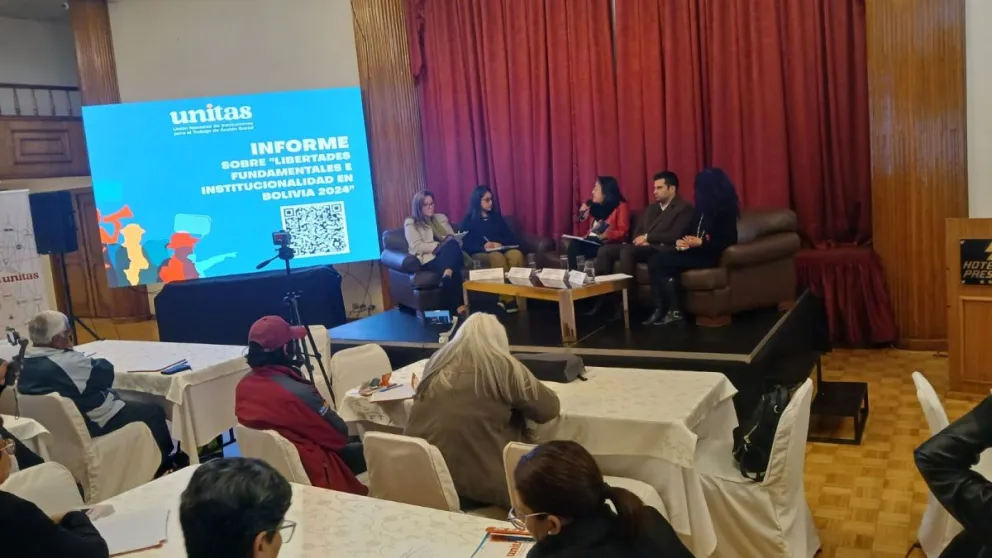 El informo de Unitas fue presentado ayer en La Paz. Foto: Carlos Quisbert