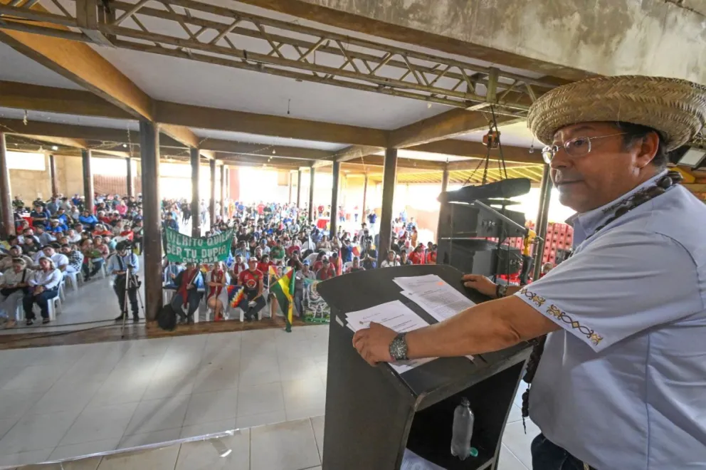 Arce, este viernes en Trinidad durante el acto de la COD. Foto: Lucho Arce en Facebook