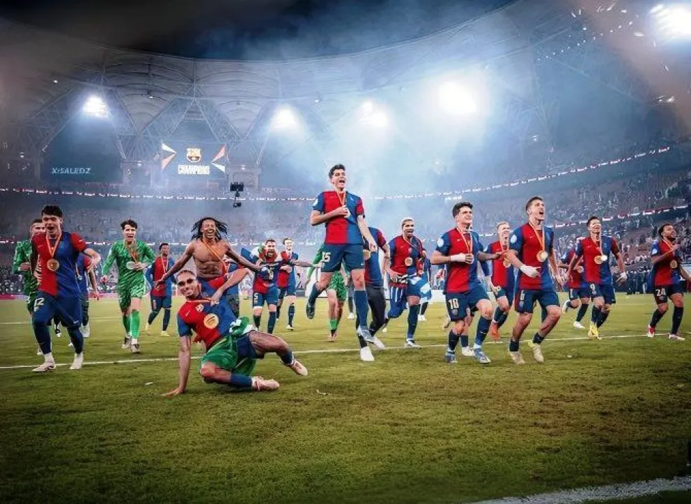 El festejo de los azulgranas luego de conseguir el campeonato. Foto: AF