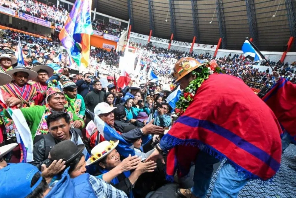 Arce durante un acto en Potosí. FOTO: Telegram de Luis Arce