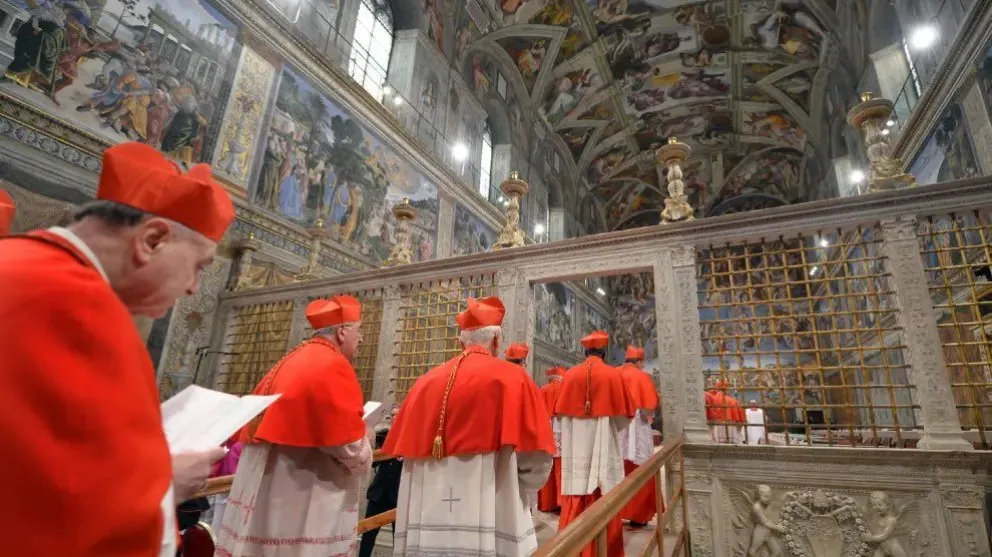 Cardenales en un cónclave anterior. Foto: Vaticano News