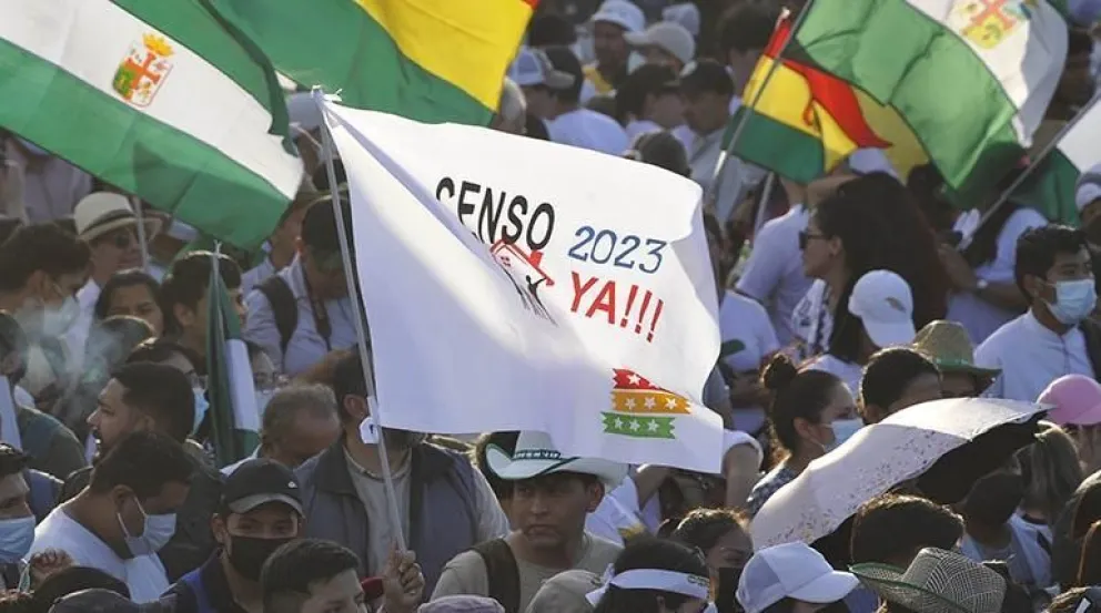 Protesta en Santa Cruz exigiendo que el censo se realice en 2023. Foto: APG (Archivo)