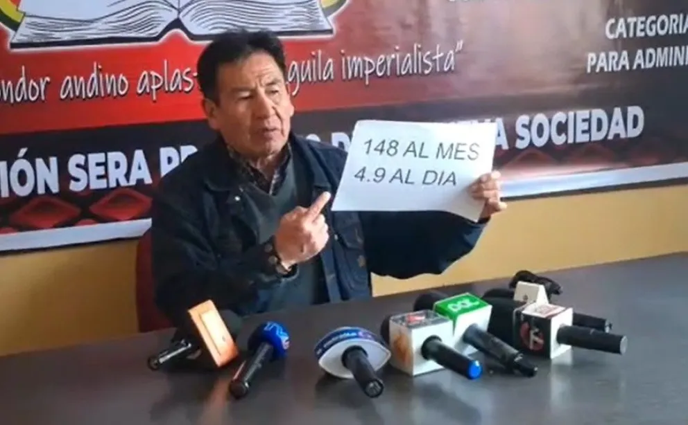 José Luis Álvarez, dirigente del magisterio de La Paz. Foto: captura