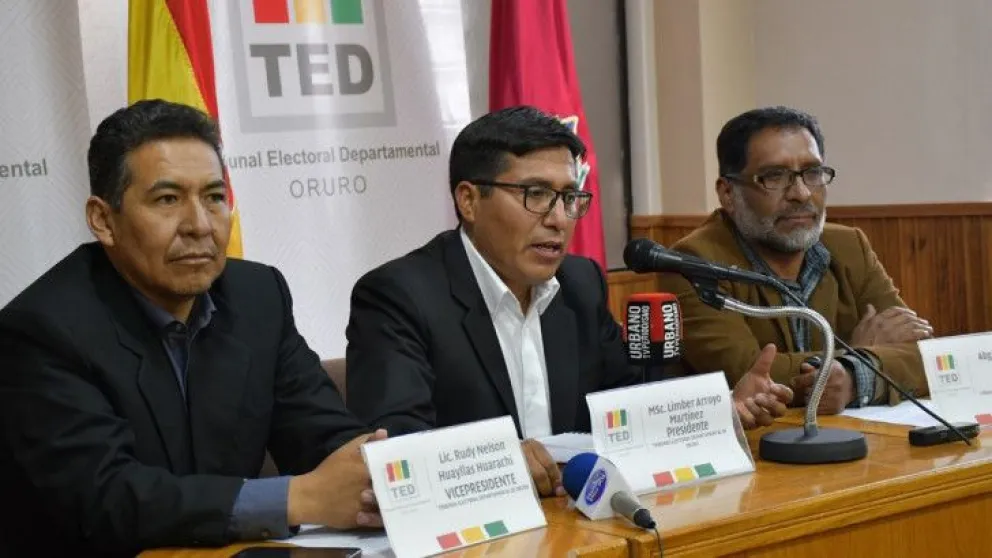 El presidente del TED de Oruro, Limber Arroyo. Foto: TSE
