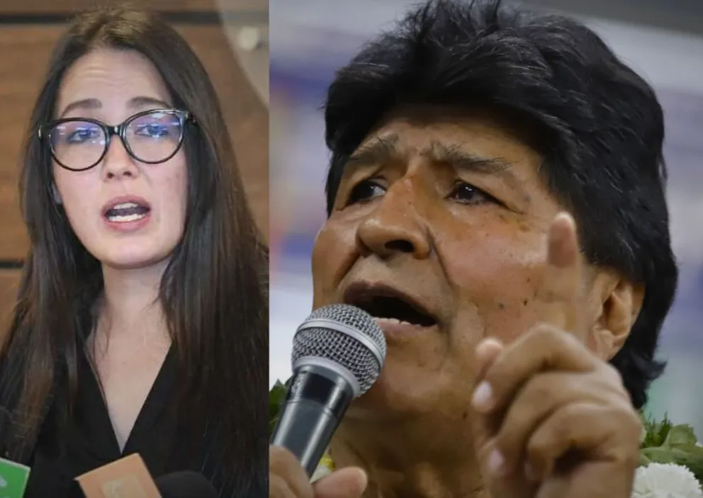 La diputada Luciana Campero y Evo Morales. Fotos: RRSS de la legisladora y APG 