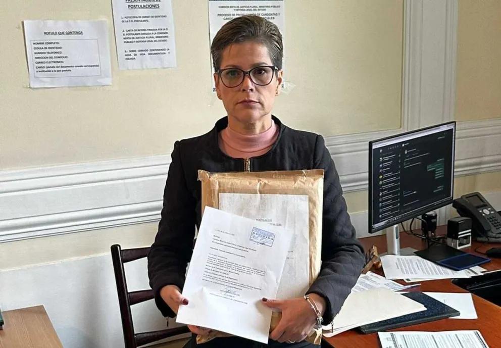 La jueza Moreno, cuando se postuló en las elecciones judiciales. FOTO: ABI