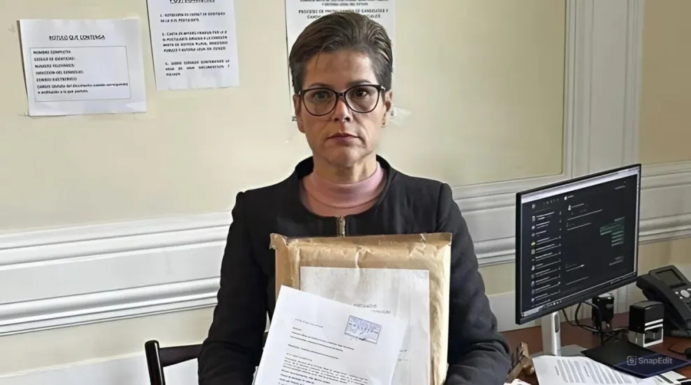 La juez Moreno cuando presentó su postulación para optar a un cargo en las elecciones judiciales. Foto: Cámara de Diputados