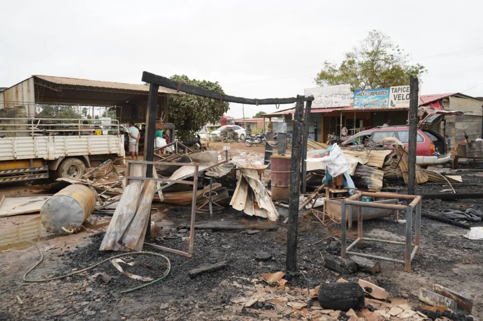 Así quedó la zona luego del incendio. Foto: Mega Tv