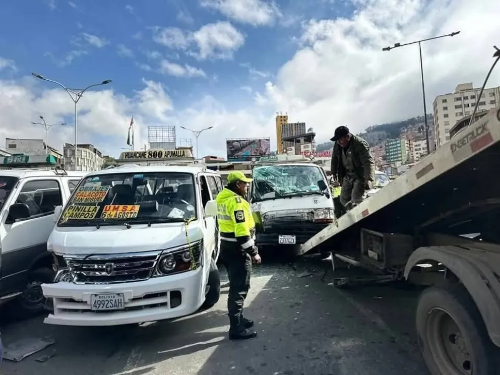 Accidente en San Francisco, en La Paz. Foto: Chuquiago News Digital
