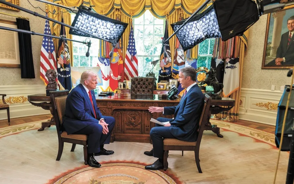 El presidente Trump durante una entrevista con ABC News en el Despacho Oval. Foto: The White House