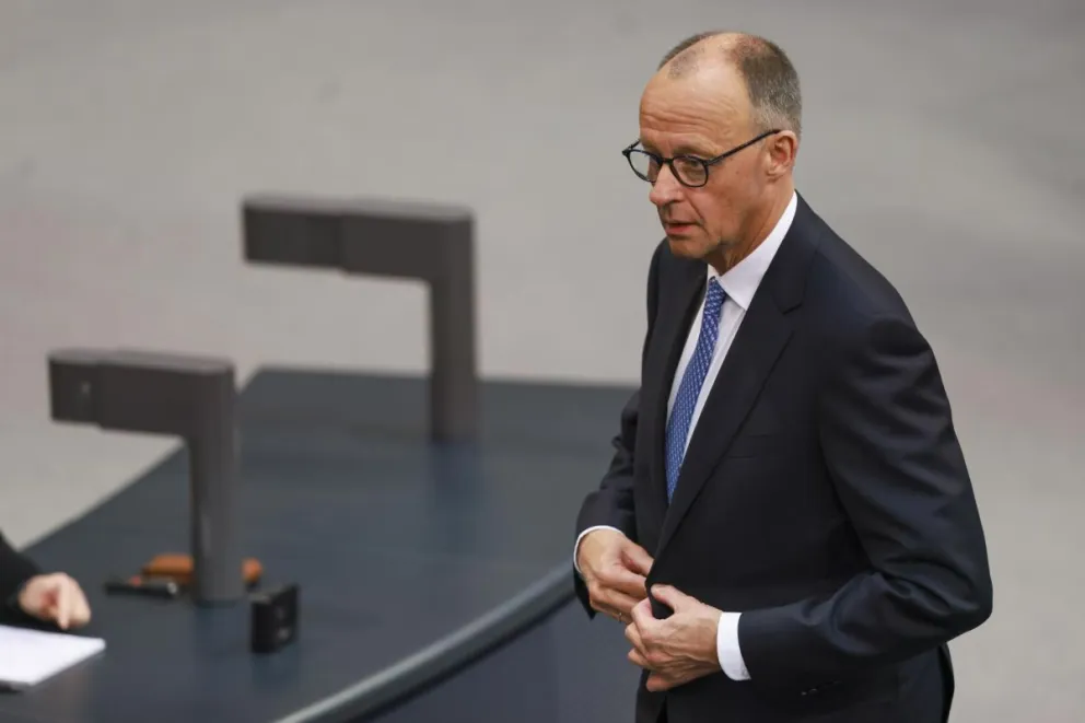 El conservador Friedrich Merz en la Cámara Baja del Parlamento alemán. Foto: EFE