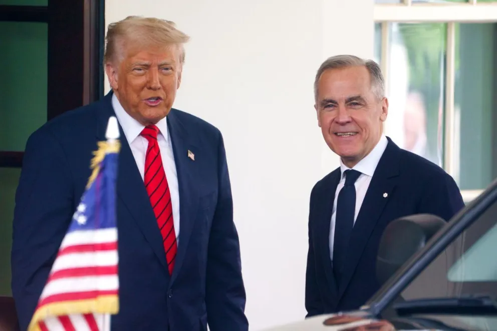 Donald Trump, junto al primer ministro canadiense, Mark Carney, este martes en la Casa Blanca. Foto: EFE