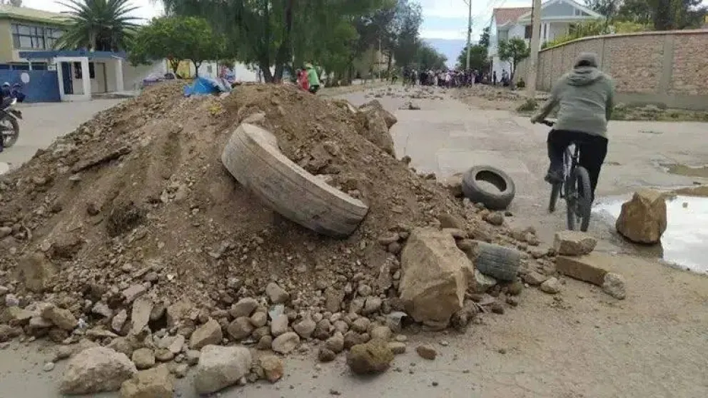 Bloqueo en Colcapirhua. Foto: radio Continental