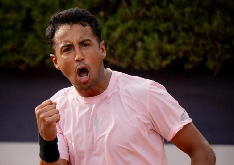 Dellien celebra su victoria en el torneo que se disputa en Roma. Foto:: Regina Cortina