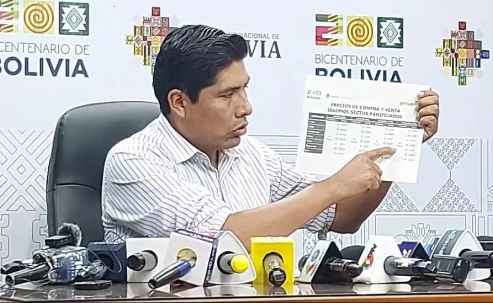 El gerente de la Empresa de Apoyo a la Producción de Alimentos (EMAPA), Franklin Flores. Foto: captura video.