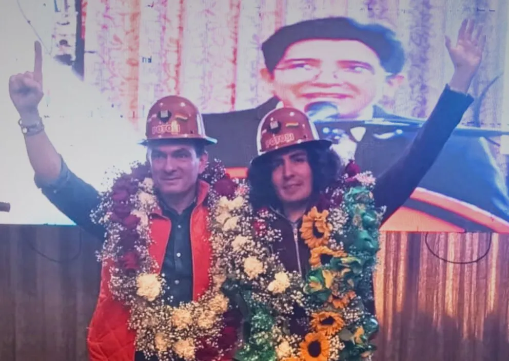 Paz y Careaga, este lunes en Potosí, tras presentar su alianza. Foto: Prensa de Rodrigo Paz