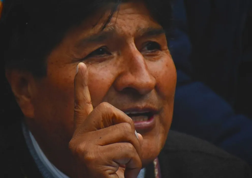 El expresidente Evo Morales, durante un anterior contacto con la prensa. Foto: APG