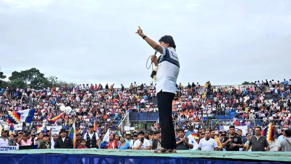 Evo Durante un acto político en el Chapare. Foto: @evoespueblo