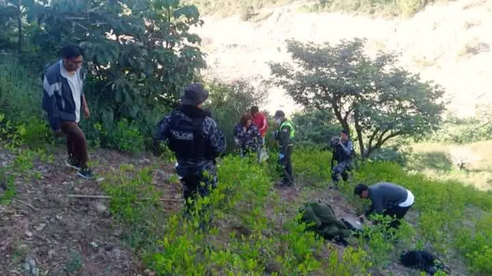 Personal policial busca evidencias en el lugar donde se registró la muerte del padre del diputado del MAS, Freddy Velásquez. Foto: Radio Gigante Yungueña
