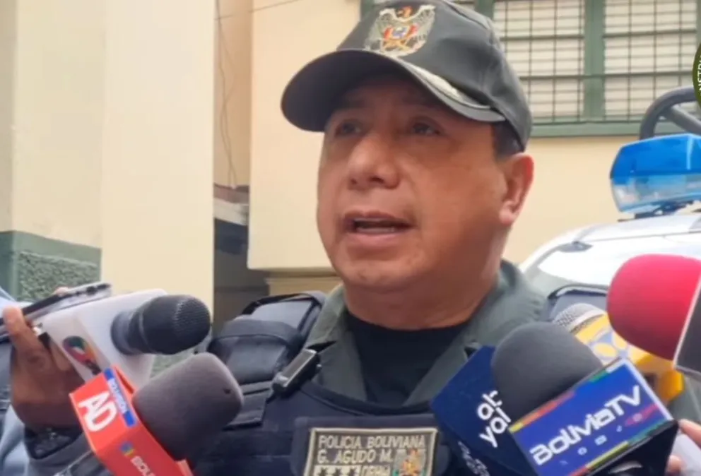 Gunther Agudo, comandante de la Policía de La Paz. Foto: Captura de video