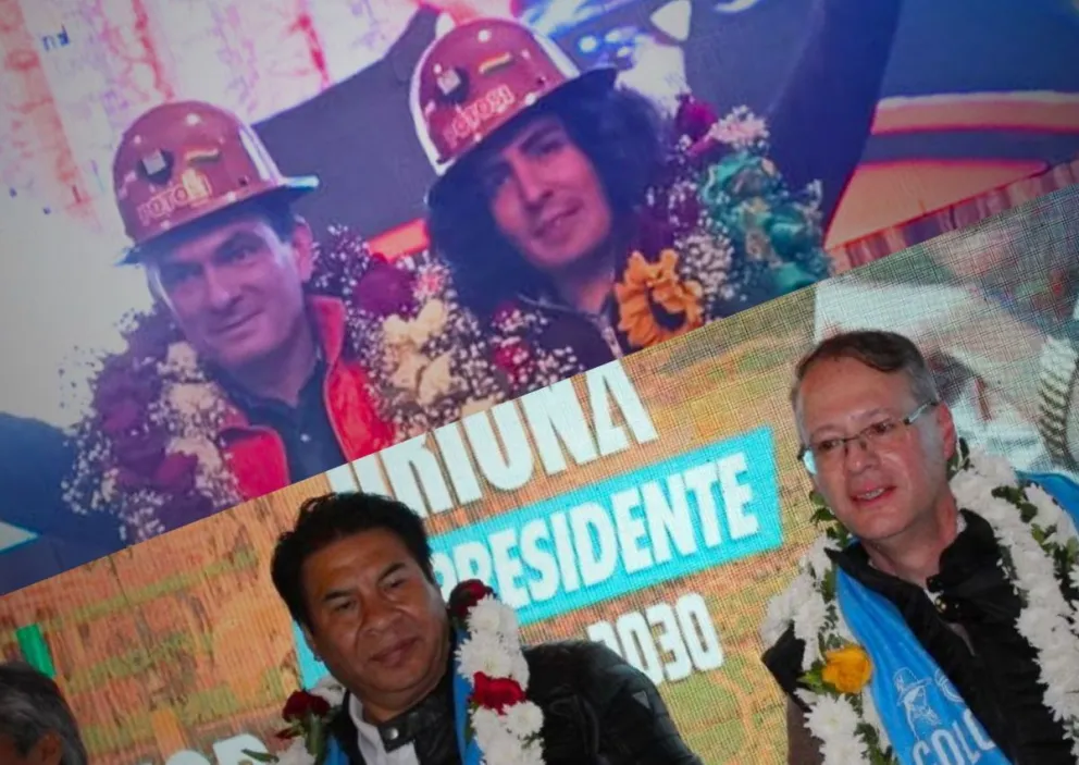 Los binomios del PDC y del NGP. Fotos: Prensa Rodrigo Paz y RRSS de Jaime Dunn