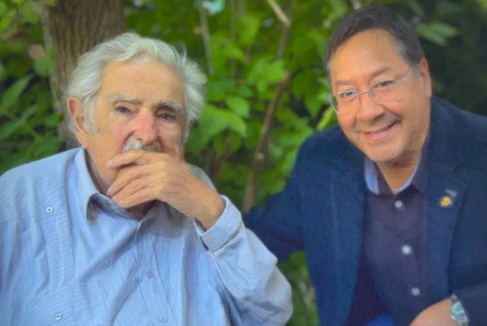 José Mujica y Luis Arce, presidente de Bolivia. Foto: Viceministerio de Comunicación