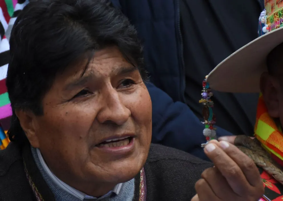 Evo Morales, durante un anterior contacto con la prensa. Foto: APG 