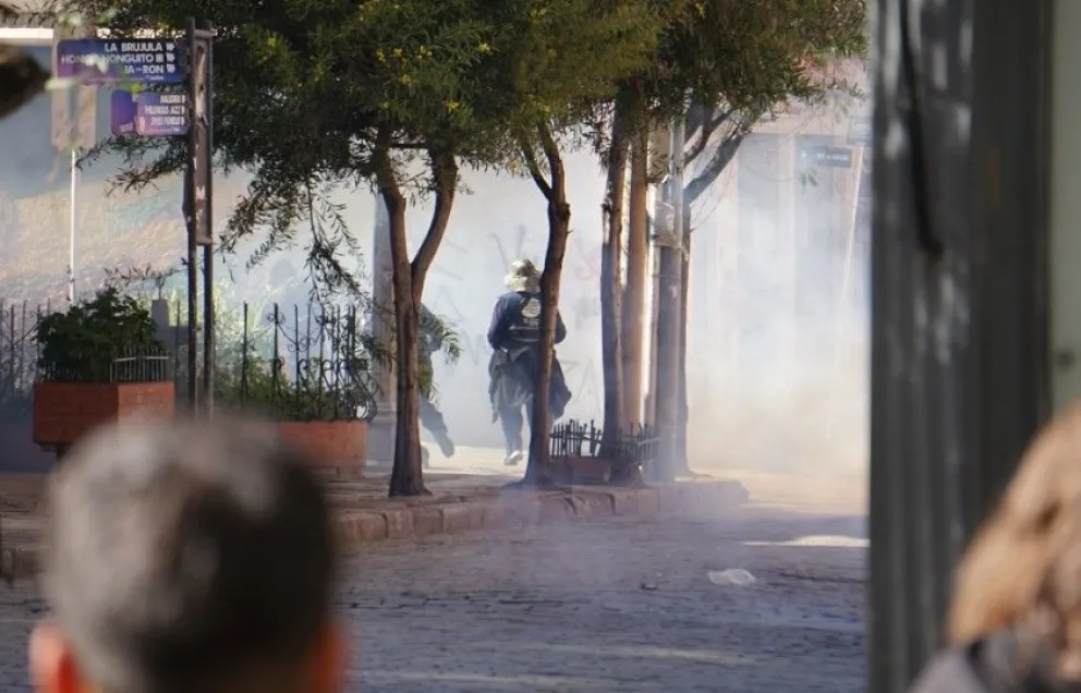 Los alrededores de las oficinas del TSE, en la plaza Abaroa. Foto: APG