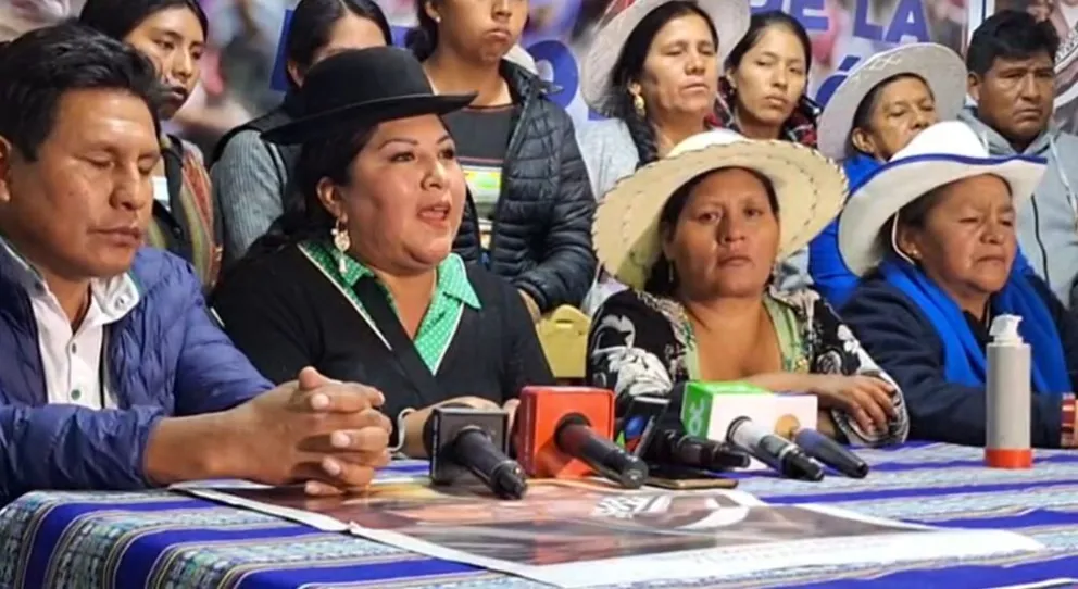 Dirigencia "evista" brinda conferencia de prensa. Foto: captura