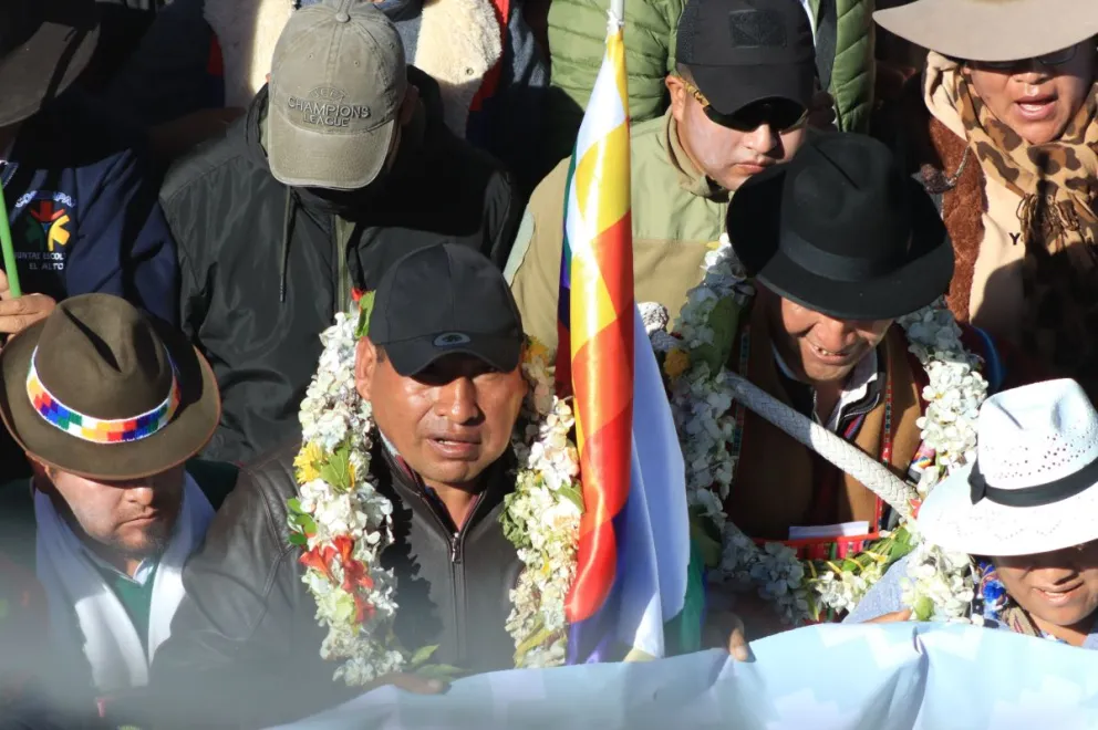 Ponciano Santos durante la caravana "evista", ayer viernes. Foto: APG