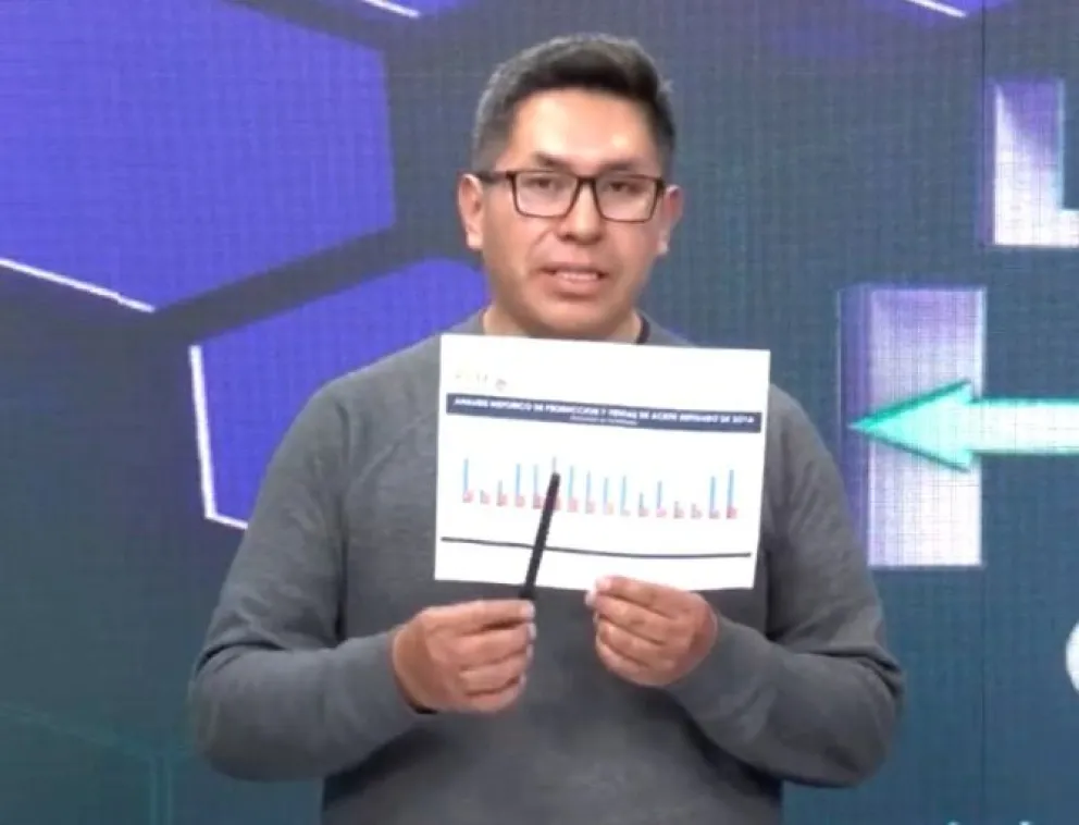 Ministro de Desarrollo Productivo, Zenón Mamani.  Foto: Captura Bolivia TV 