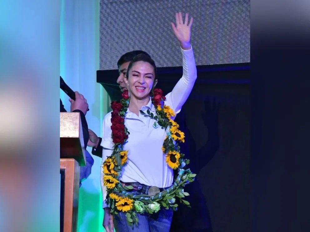 Mariana Prado, este lunes en el acto celebrado en un hotel de La Paz. Foto: APG