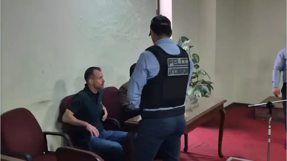 Marco Antonio Parada Vaca esta mañana durante la audiencia en Santa Cruz. Foto: Captura de video