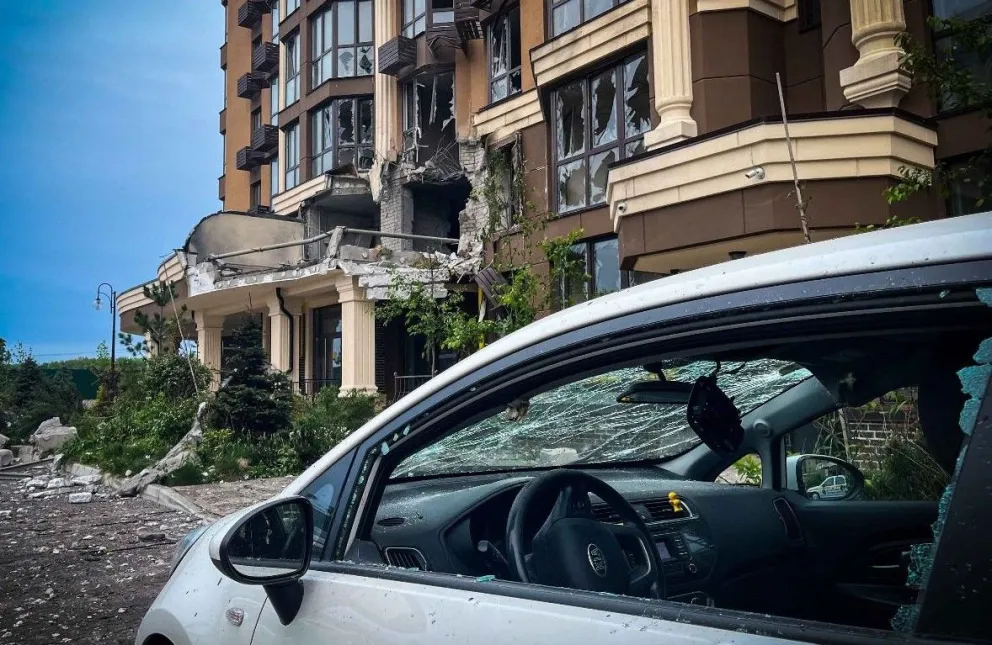 Una imagen de un ataque ruso que publicó el mandatario de Ucrania en la red X.