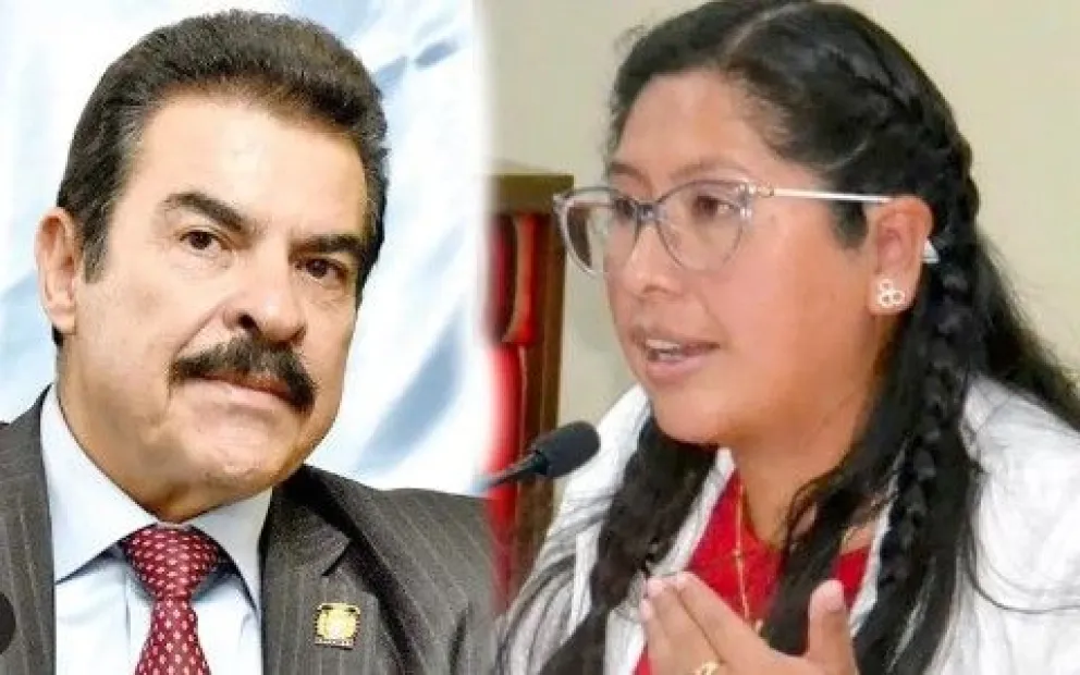 Manfred Reyes Villa y Eva Copa, candidatos presidenciales por APB-Súmate y Morena. Foto: Opinión