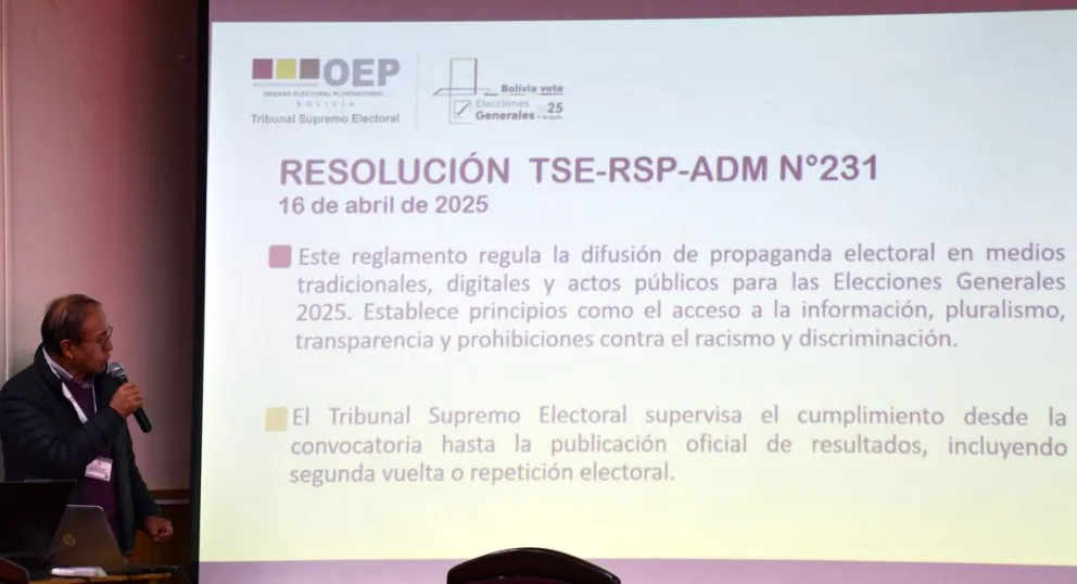 La socialización de los reglamentos de propaganda y campaña electoral. Foto: OEP