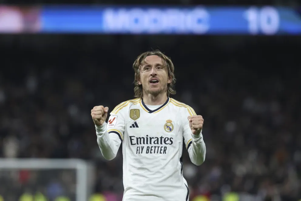 El centrocampista croata del Real Madrid, Luka Modric, durante un partido de los albos. Foto:EFE