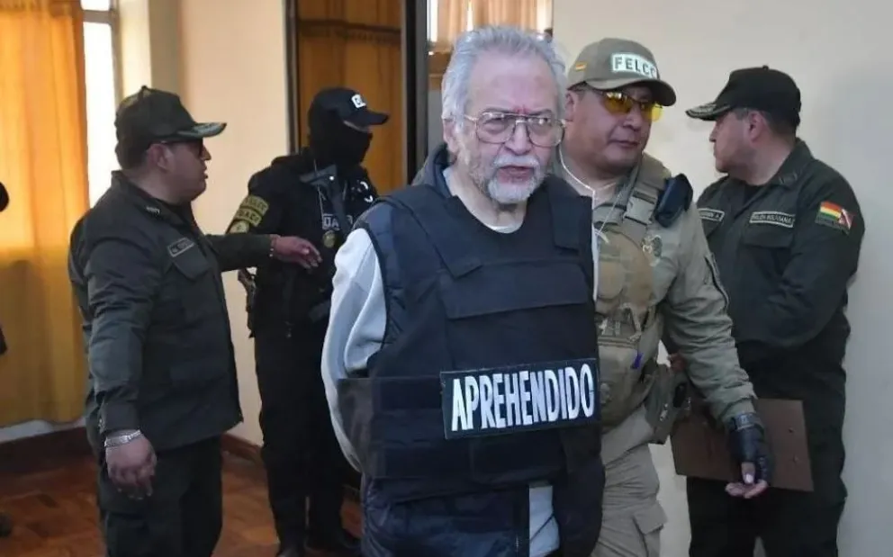 Aníbal Aguilar cuando fue presentado por el Ministerio de Gobierno, en julio de 2024. Foto: APG